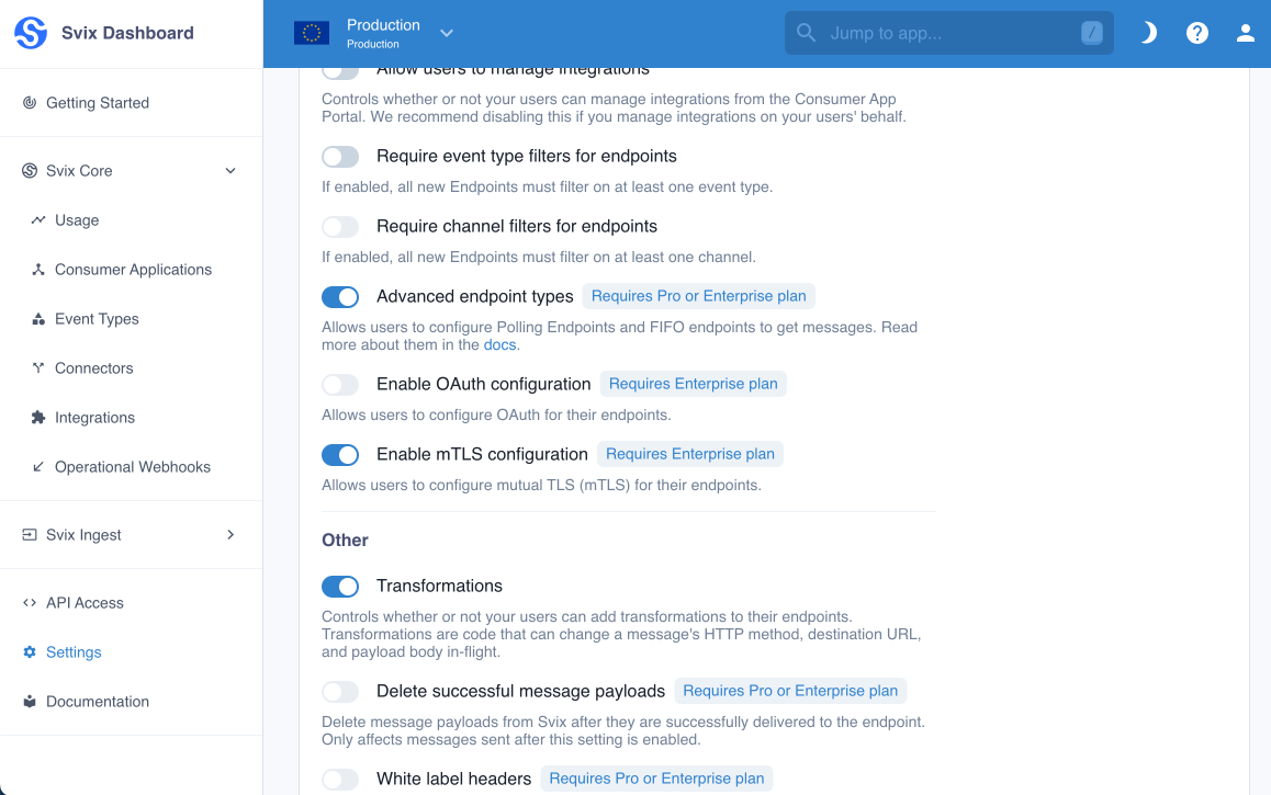 Enable Advanced Endpoint Types